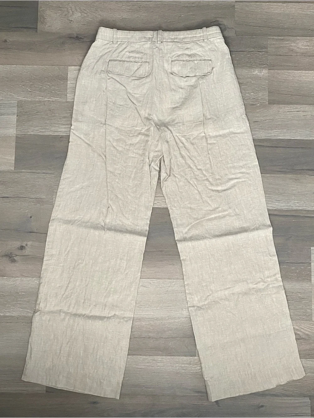 J.Crew Essential 100% Linen Wide Leg Pants Size 0 Beige High Rise Minimalist